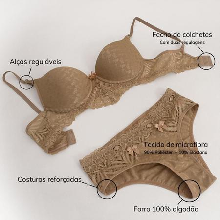 conjunto lingerie com bojo renda roupa intima feminina conjunto de calcinha  e sutia atacado - Empório da Roupa - Conjunto de Lingerie - Magazine Luiza