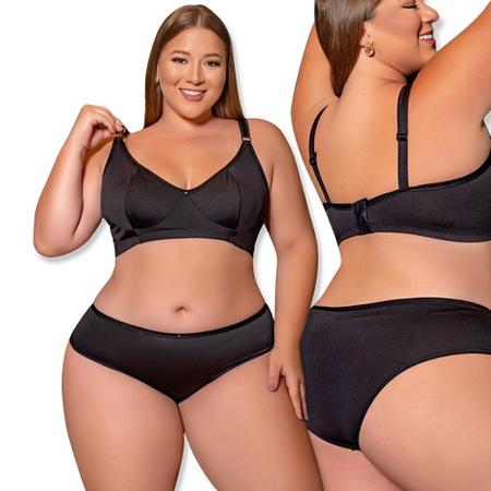 Conjunto lingerie plus size jaipur em microfibra e renda - R$ 74.90, cor  Rosa #132921, compre agora