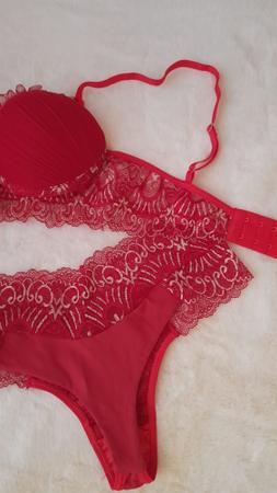 Conjunto lingerie rendado vermelho - Seven Sisters moda íntima - Conjunto  de Lingerie - Magazine Luiza