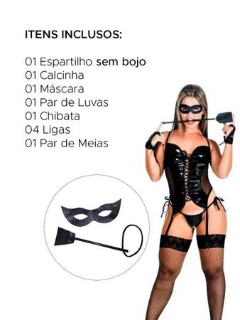 Imagem de Conjunto Lingerie Tiazinha Espartilho Dominadora 