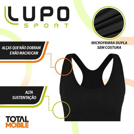 Conjunto Lupo Calça Legging Top Feminino Fitness Academia Leguin Sem  Costura Legues Sport Original - Preto