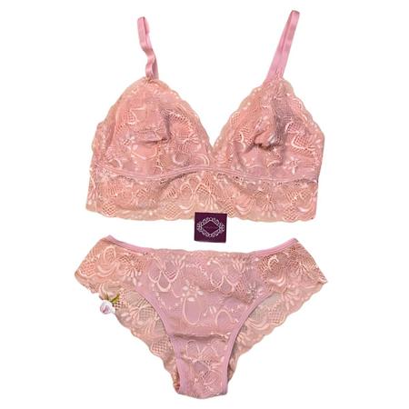 Conjunto Manu Sutiã Top Sem Bojo Sem Aro Calcinha Fio Rendado - DOCE LINGERIE Imagem de Conjunto Manu Sutiã Top Sem Bojo Sem Aro Calcinha Fio Rendado