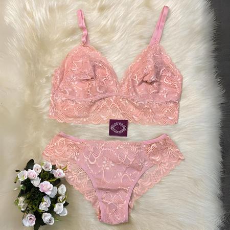 Conjunto Manu Sutiã Top Sem Bojo Sem Aro Calcinha Fio Rendado - DOCE LINGERIE Imagem de Conjunto Manu Sutiã Top Sem Bojo Sem Aro Calcinha Fio Rendado