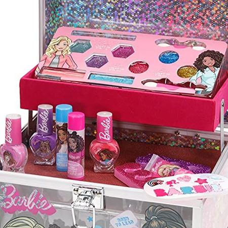 Barbie - Conjunto de maquiagem Townley Girl cosmético iluminado inclui  brilho labial, sombra, pincéis, esmalte, acessórios para unhas e muito  mais! Para meninas, idades acima de 3