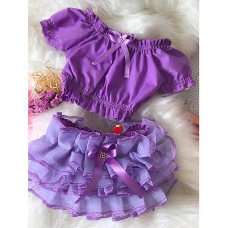 Imagem de Conjunto Menina Bunda Rica Infantil Baby Ciganinha Croped Varias Cores