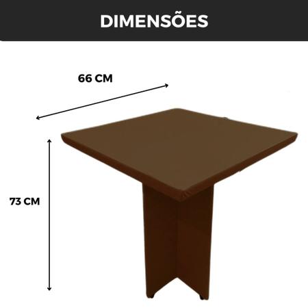 Imagem de Conjunto Mesa + 4 Puffs Quandrados Banquetas Sacada Sala Bar Espaço Gourmet