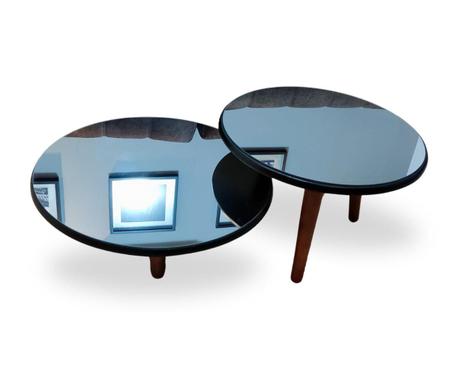 Imagem de Conjunto Mesa de Centro redonda Espelhada FIT Black