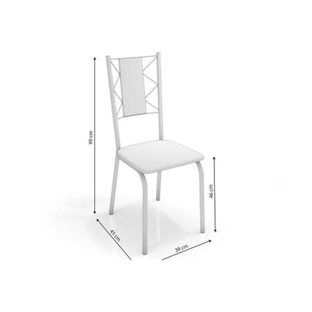 Imagem de Conjunto: Mesa de Cozinha Elba c/ Tampo de Vidro 140cm + 6 Cadeiras Lisboa Cromada - Assento Preto - Kappesberg