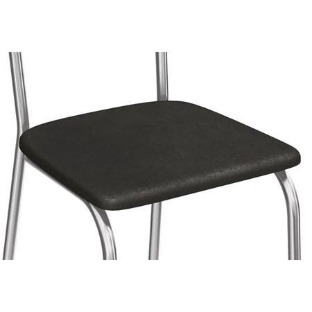 Imagem de Conjunto: Mesa de Cozinha Volga c/ Tampo de Vidro 95cm + 4 Cadeiras Lisboa Cromado/Preto - Kappesberg