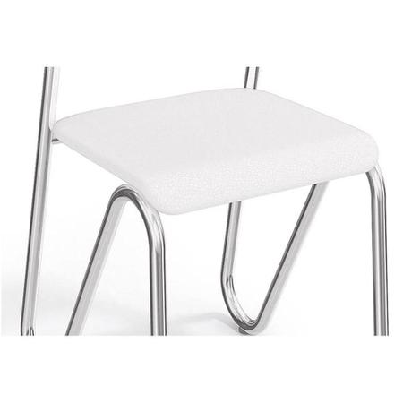 Imagem de Conjunto: Mesa de Cozinha Volga c/ Tampo Vidro 90cm+4 Cadeiras Nápoles Cromada/Preto - Kappesberg