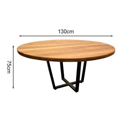 Imagem de Conjunto Mesa de Jantar 1,30 Industrial Redonda com 4 Cadeiras New Alegra Pretas