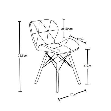 Imagem de Conjunto Mesa de Jantar Hairpin 130x80 Preta com 4 Cadeiras Eiffel Slim - Preto