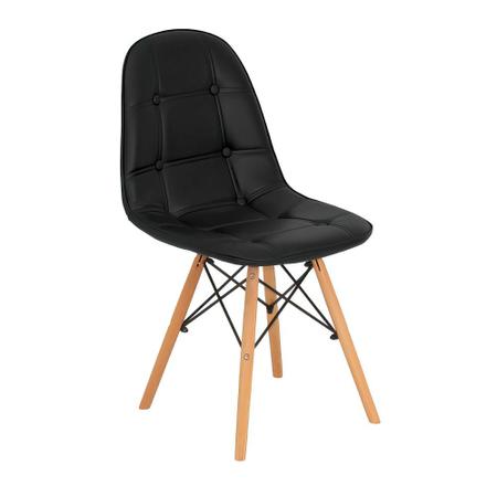 Imagem de Conjunto Mesa de Jantar Hairpin 130x80 Volpi com 4 Cadeiras Eiffel Botonê - Preto