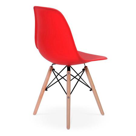 Imagem de Conjunto Mesa de Jantar Luiza 135cm Branca com 6 Cadeiras Eames Eiffel - Vermelho