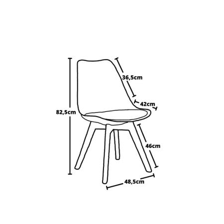 Imagem de Conjunto Mesa de Jantar Luiza 135cm Preta com 4 Cadeiras Leda - Branco