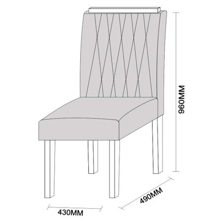 Conjunto Mesa de Jantar Madetal Madri com 6 Cadeiras V