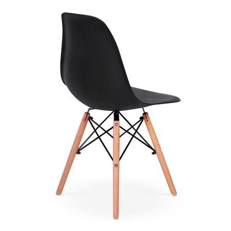 Imagem de Conjunto Mesa de Jantar Maitê 60cm Preta com 2 Cadeiras Charles Eames - Preta
