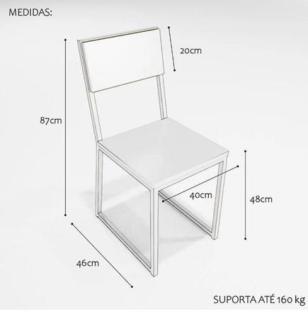 Imagem de Conjunto Mesa de Jantar Quadrada 4 Cadeiras Imbuia Riviera Industrial Branco