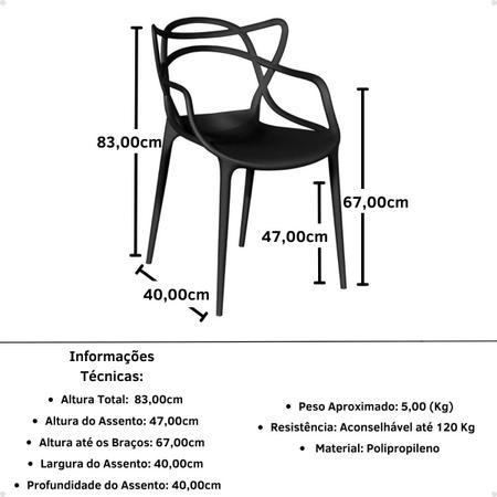 Imagem de Conjunto Mesa de Jantar Quadrada Eiffel Preta 80x80cm com 4 Cadeiras Allegra - Preto