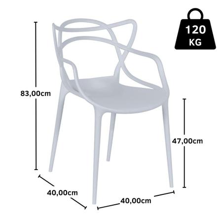 Imagem de Conjunto Mesa de Jantar Redonda Branca 100cm Talia Amadeirada com 4 Cadeiras Allegra - Cinza