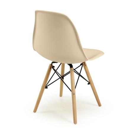 Imagem de Conjunto Mesa de Jantar Redonda Cecília Amadeirada Preta 120cm com 4 Cadeiras Eames Eiffel - Nude