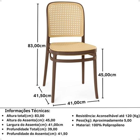 Imagem de Conjunto Mesa de Jantar Redonda Laura 120cm Preta com 4 Cadeiras Roma - Marrom