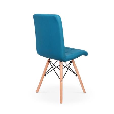 Imagem de Conjunto Mesa de Jantar Redonda Talia Branca 120cm com 6 Cadeiras Eiffel Gomos - Turquesa