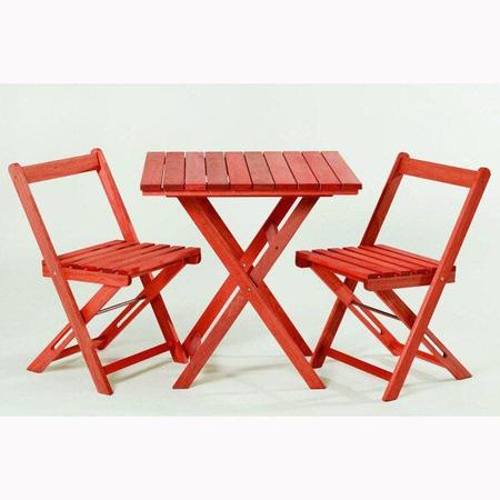 Imagem de Conjunto Mesa e 2 Cadeiras Dobráveis Mão e Formão