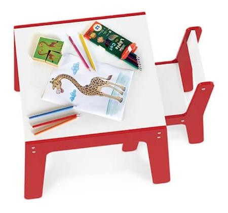 Imagem de Conjunto Mesa E Cadeira Infantil Vermelha 992 - Junges