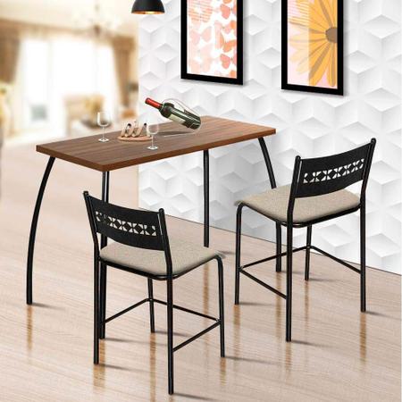 Conjunto Mesa E Cadeiras Fit Flora Assento Bege - Aço Nobre Imagem de Conjunto Mesa E Cadeiras Fit Flora Assento Bege