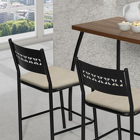Conjunto Mesa E Cadeiras Fit Flora Assento Bege - Aço Nobre Imagem de Conjunto Mesa E Cadeiras Fit Flora Assento Bege