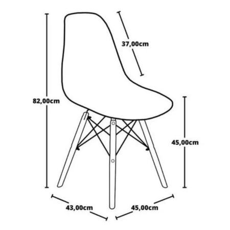 Imagem de Conjunto Mesa Eiffel Preta 90cm com 04 Cadeiras Eiffel Preta