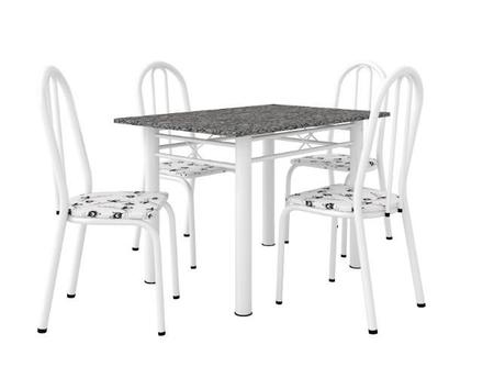 Imagem de Conjunto Mesa Granito 1,00x0,60cm Branco com 4 Cadeiras (050) Escolha sua Cor MONIQUE - ARTEFAMOL