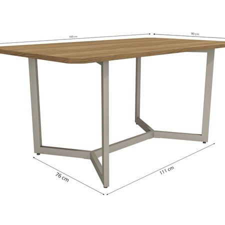 Imagem de Conjunto Mesa Laguna 6 Cadeiras Zaria Nickel/Nogueira/Cinza