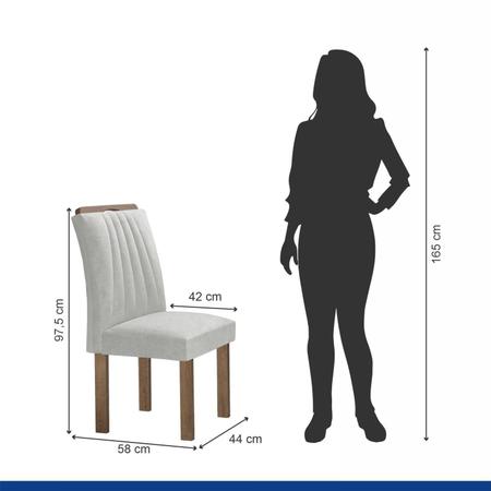 Imagem de Conjunto Mesa Manuela 160cm com 6 Cadeiras Arizona Tampo Dakota Plus com Vidro Chocolate/Off White/Gelo