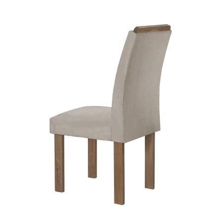 Imagem de Conjunto Mesa Manuela 160cm com 6 Cadeiras Arizona Tampo Dakota Plus com Vidro Chocolate/Off White/Veludo Bege Claro