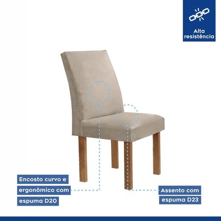 Imagem de Conjunto Mesa Manuela 160cm com 6 Cadeiras Canela Tampo Dakota Plus com Vidro Chocolate/Off White/Bege