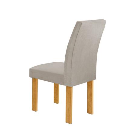 Imagem de Conjunto Mesa Manuela 160cm com 6 Cadeiras Canela Tampo Dakota Plus com Vidro Cinamomo/Off White/Bege Claro