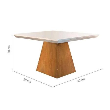 Imagem de Conjunto: Mesa Sala Jantar Luna Tampo Madeirado c/Vidro 90cm Canto Reto + 4 Cadeiras Grécia Imbuia/Chocolate - Rufato