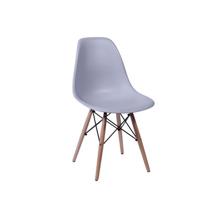 Imagem de Conjunto Mesa Square Redonda Branco 88cm com 4 Cadeiras Eiffel - Cinza