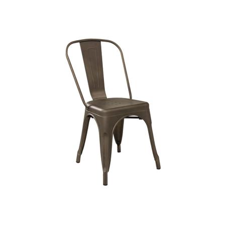 Imagem de Conjunto Mesa Square Redonda Branco Fosco 88cm com 4 Cadeiras Tolix Ferrugem Vintage