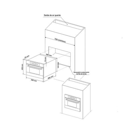 Imagem de Conjunto Microondas de Embutir 34L e Forno Elétrico 44L 220V Fischer Cinza