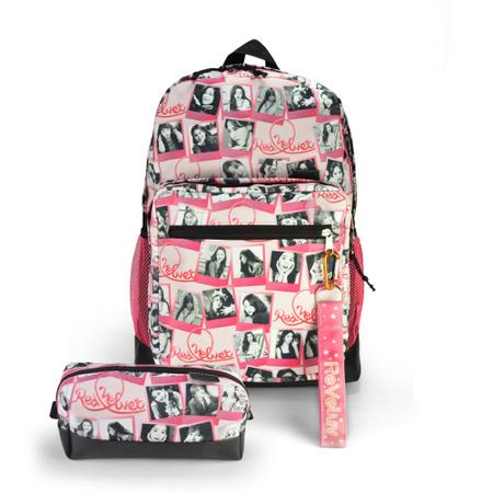 Mochila gatinho Bolsa com orelha gato kpop Korea Japan E-Girl Kawai Hallyuu  Rosa Preta BTS com estojo