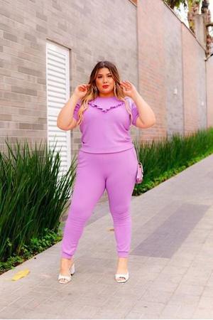 Conjunto Moletinho Feminino Moletom Crepe Blusa Cal a P Xgg s