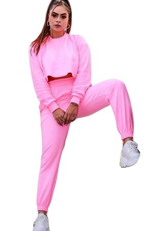 cropped moletom com capuz tracksuit set