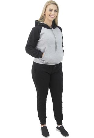 Imagem de Conjunto Moletom Feminino Canguru Raglan