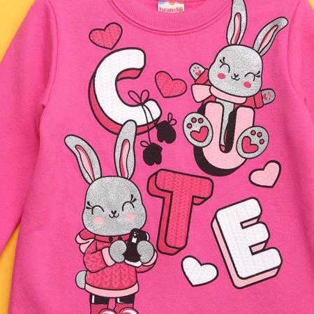 Conjunto Moletom Infantil Menina Cute Rosa