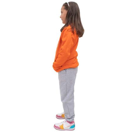 Imagem de Conjunto Moletom Infantil Meninas Blusa Canguru Capuz e Calça Comprida Quentinho Inverno Escola