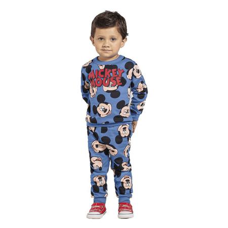 Imagem de Conjunto Moletom Infantil Menino Calça + Casaco Mickey Brandili