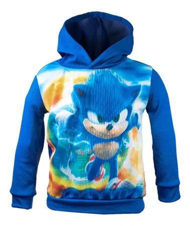 Blusa Frio Moletom Sonic Desenho Jogo Menino Infantil Kids 9